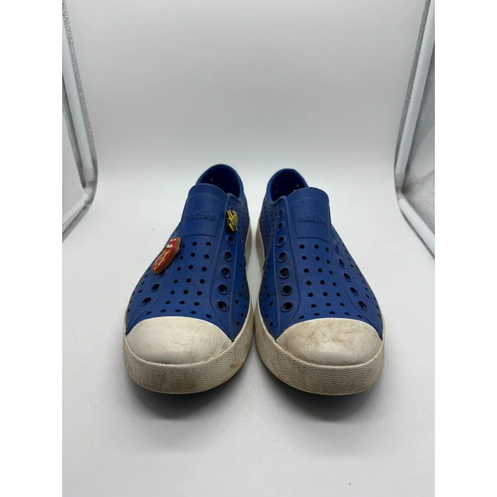Native Jefferson Shoes Blue White Men's 6 Women's 8 Slip On Water Sneakers